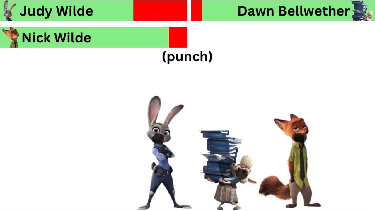 Judy Wilde & Nick Wilde vs. Dawn Bellwether & Travis 2/2