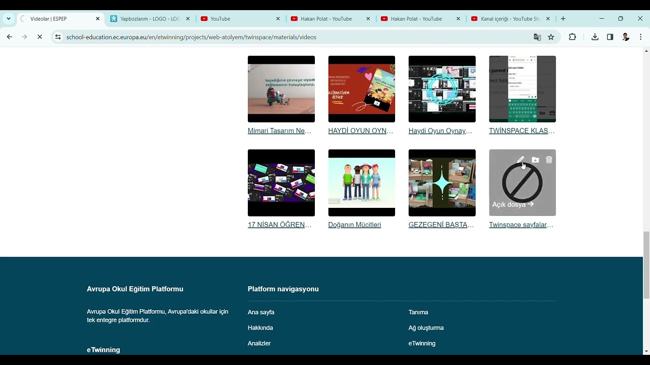 Twinspace video yüklemek için Youtube linki nasıl alınmalıdır?