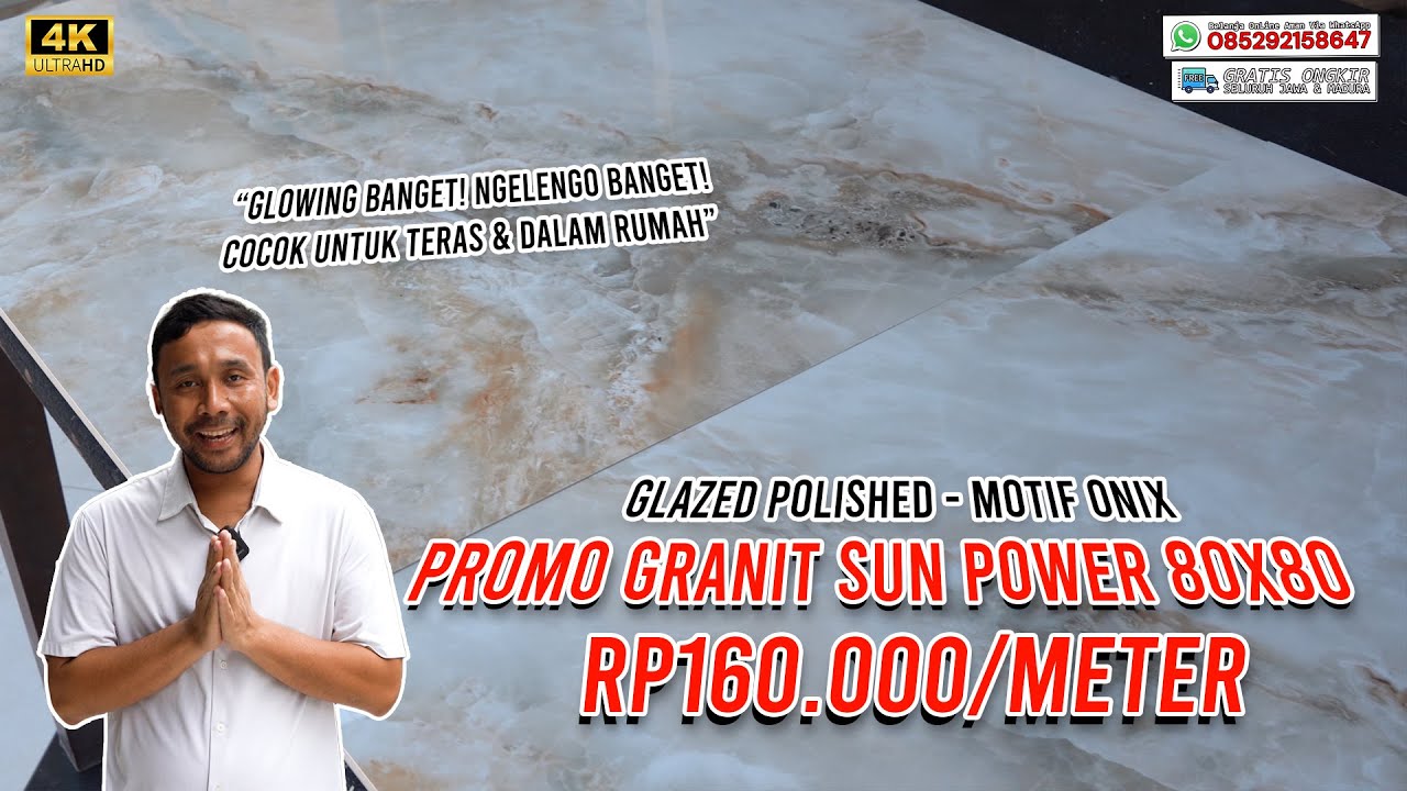 TERBARU‼ GRANIT SUN POWER UKURAN 80X80, 881008 , Rp160.000/M - GLAZE POLISH, KW 1 