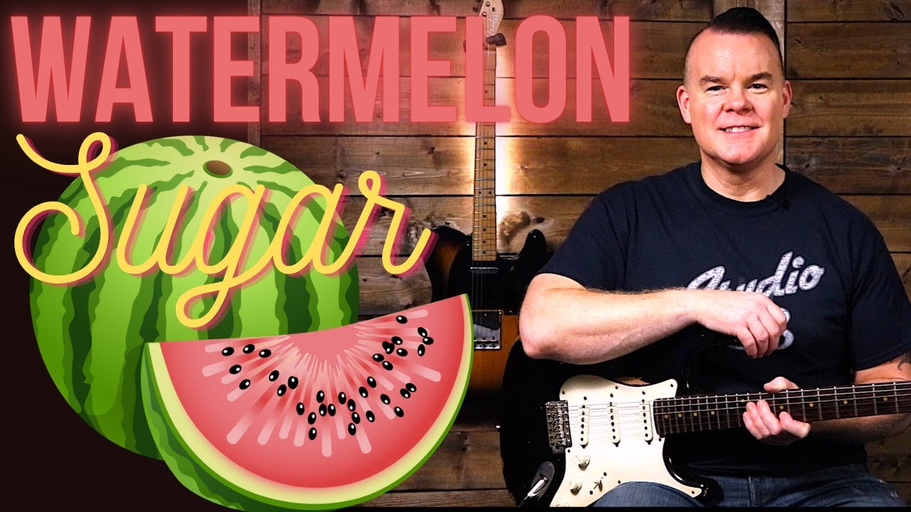 Watermelon Sugar Guitar Lesson / Tutorial - How to Play on Acoustic and Electric (Easy to Hard)