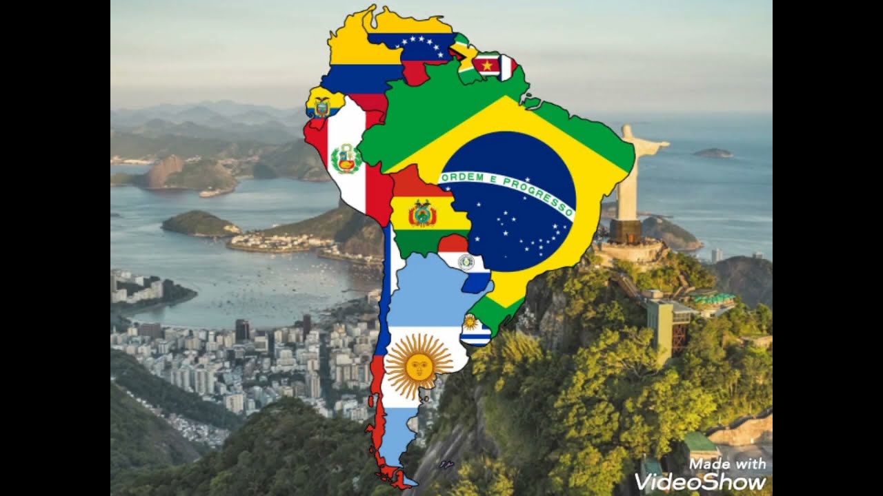 South America Flag Map Speedart