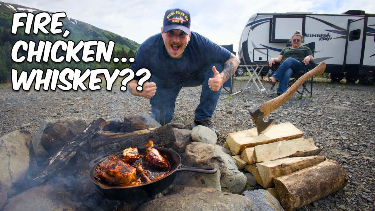 Whiskey BBQ Campfire Chicken, Fishing the Kenai, and RV Camping in Alaska