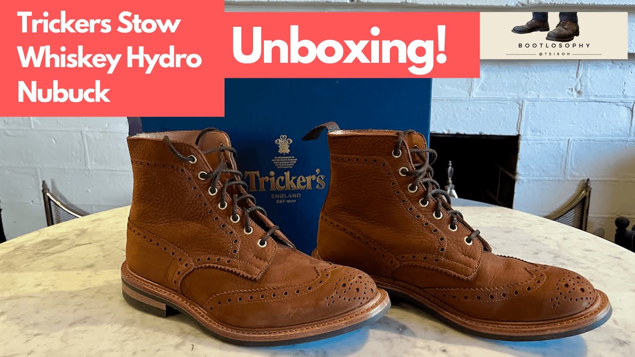 Unboxing Trickers Stow Brogue Country Boot in Whiskey Hydro Nubuck
