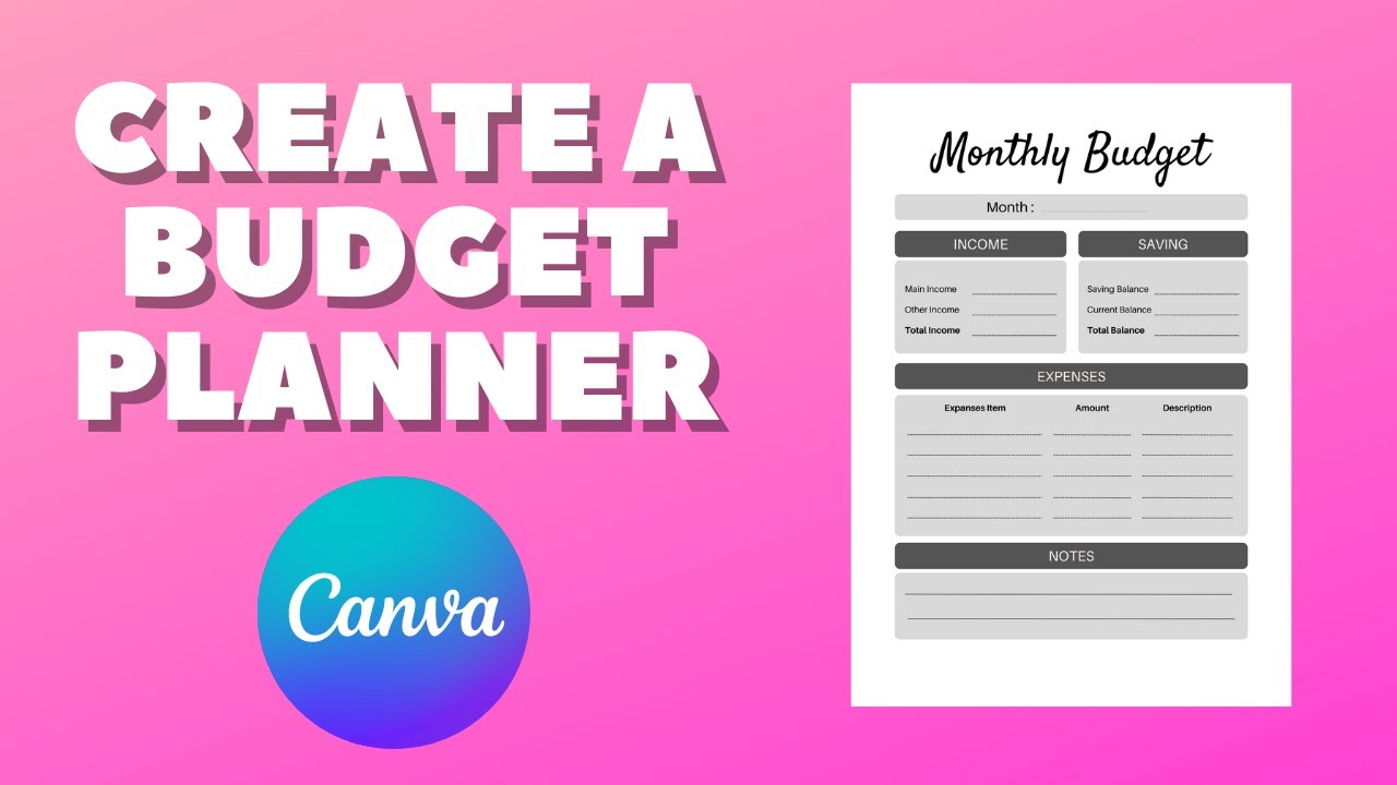 How To Create A BUDGET PLANNER Using Canva