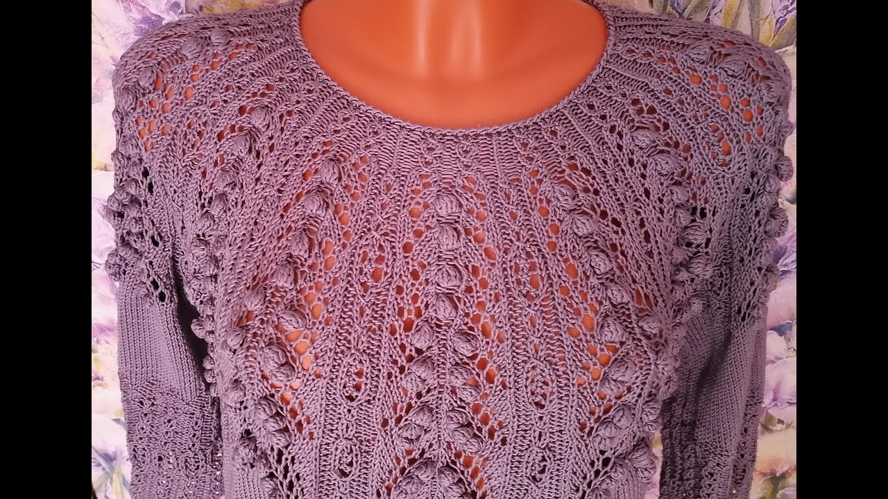 ОЧЕНЬ КРАСИВАЯ🔥🧶КРУГЛАЯ КОКЕТКА СПИЦАМИ.Попетельный МК.1- 14 ряд.