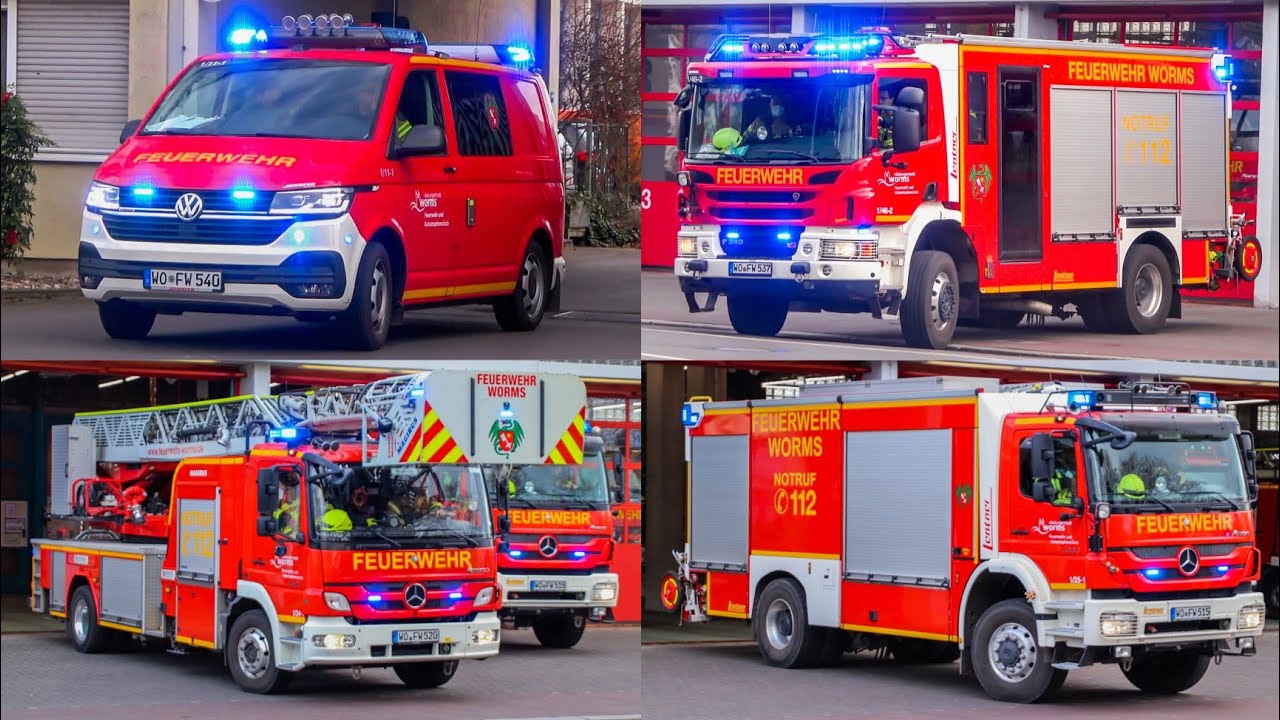 [Zimmerbrand+Neuer ELW] Löschzug und HLF FF Stadt der Feuerwehr Worms