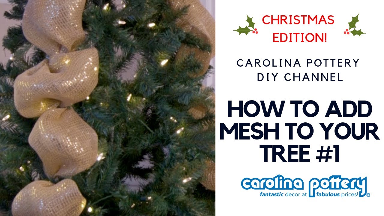 Decorating Your Tree with Deco Mesh Ribbon #1
