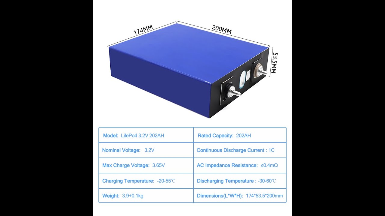 Lishen 3.2V 202Ah LiFePO4 Prismatic Battery Cells