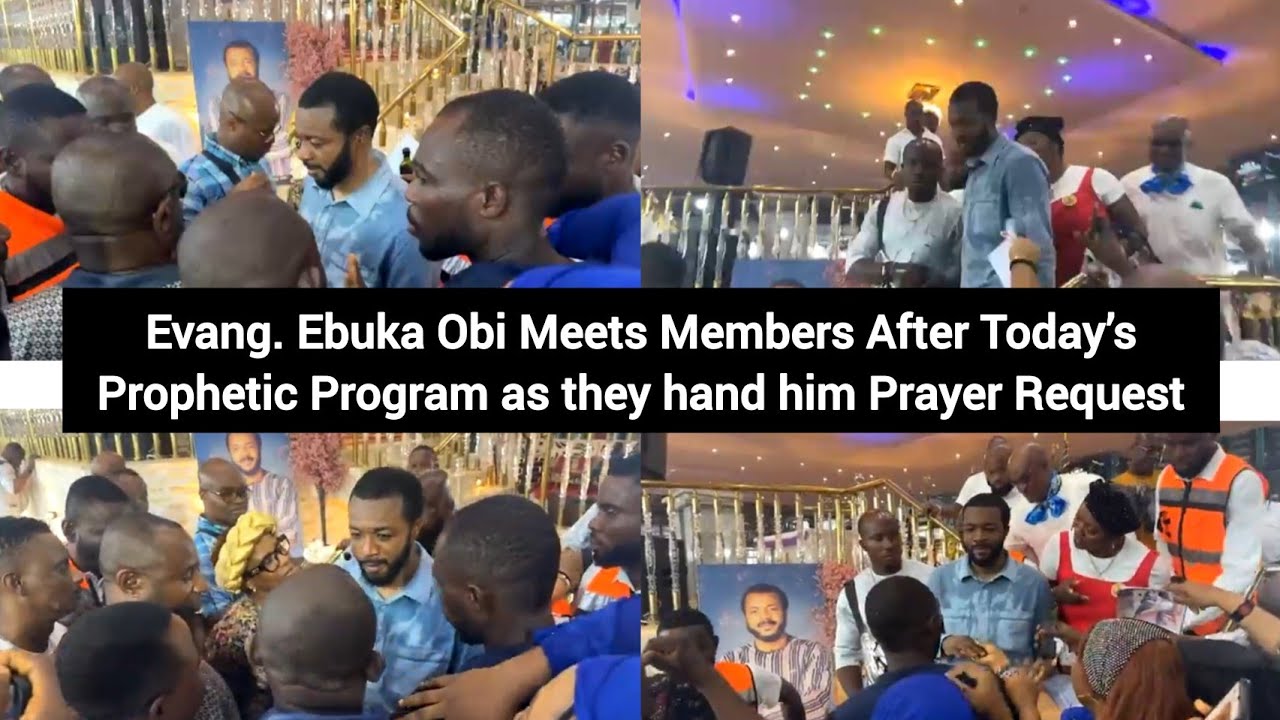 Evang. Ebuka Obi Meets Members After Today’s Prophetic Program as they hand him Prayer Request 