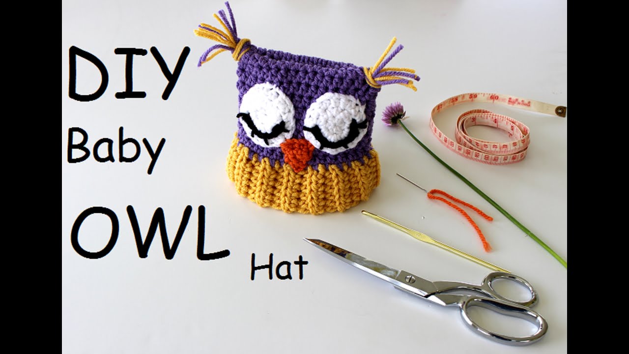 How to Make a crochet Owl Baby Hat