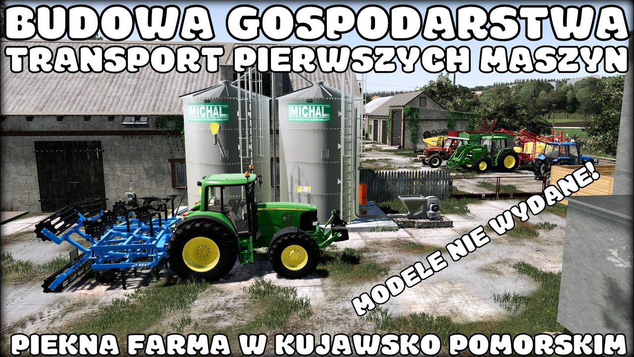 BUDOWANIE POLSKIEGO GOSPODARSTWA😱 TRANSPORT PIERWSZYCH MASZYN😱 LUŹNE GRANIE CZY NOWA SERIA?!😱 FS 19