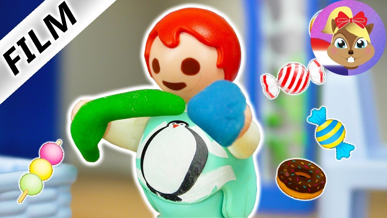 Playmobil video Nederlands | EMMA WORDT DIK - Volgepropt met zoetigheden | Kinderserie familie Vogel