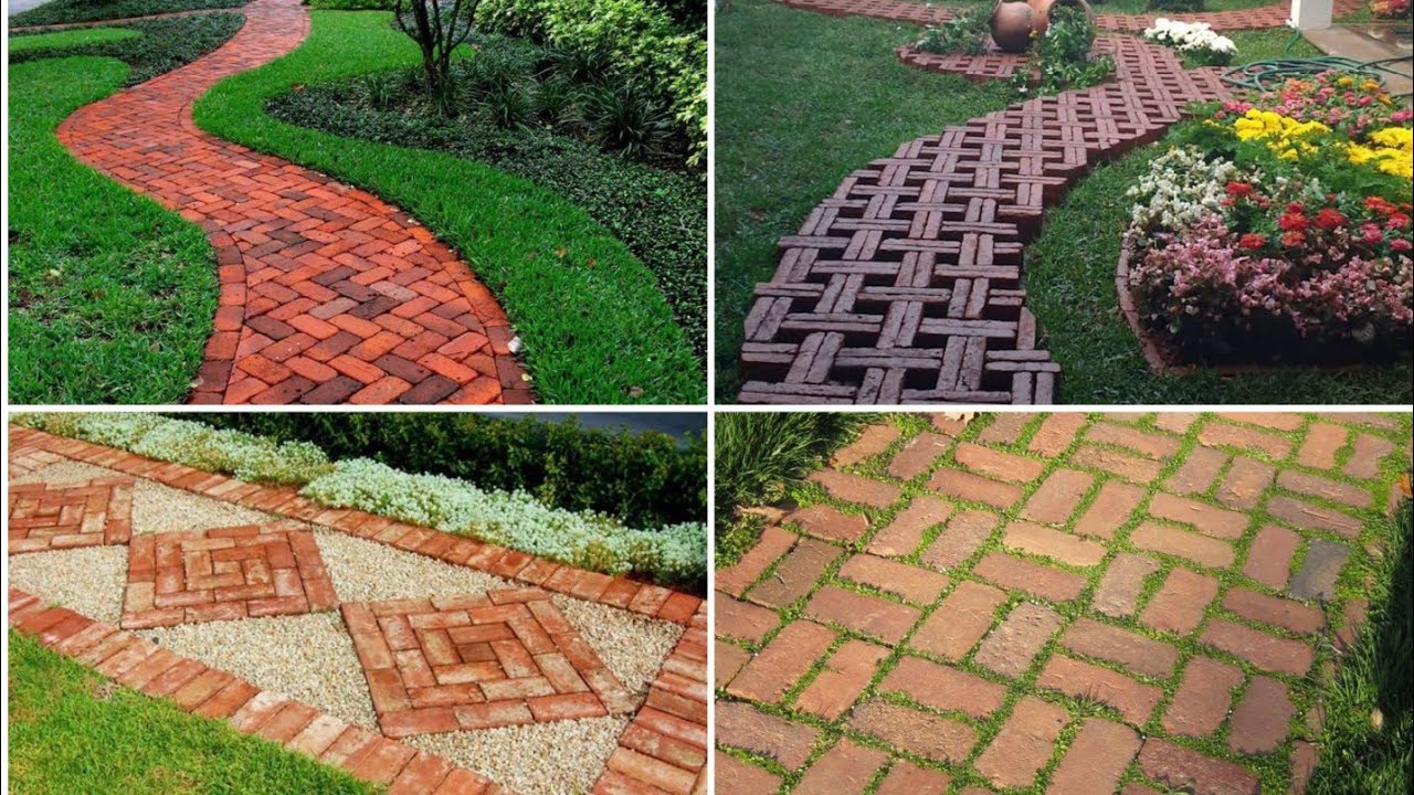 IDÉIAS  DE CAMINHOS E CALÇADAS PARA JARDIM COM TIJOLINHO!!