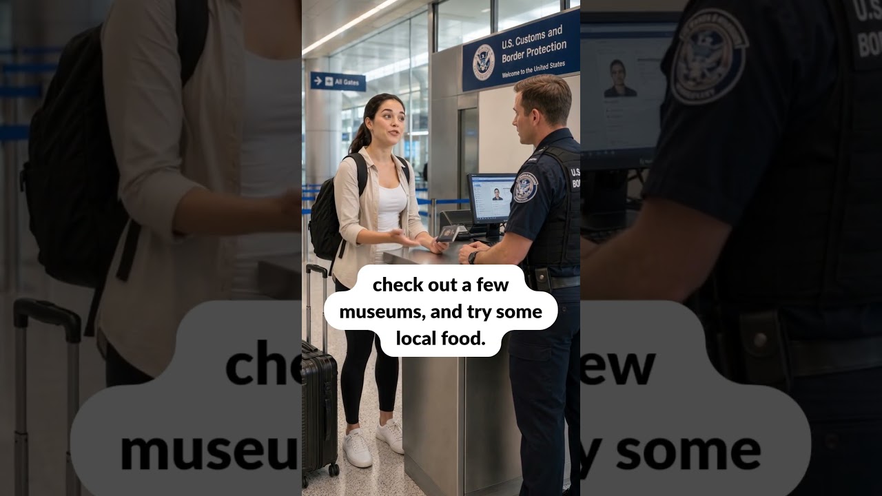 Прохождение паспортного контроля в аэропорту ✈️ | Практика разговорного английского #шорты #путеш...