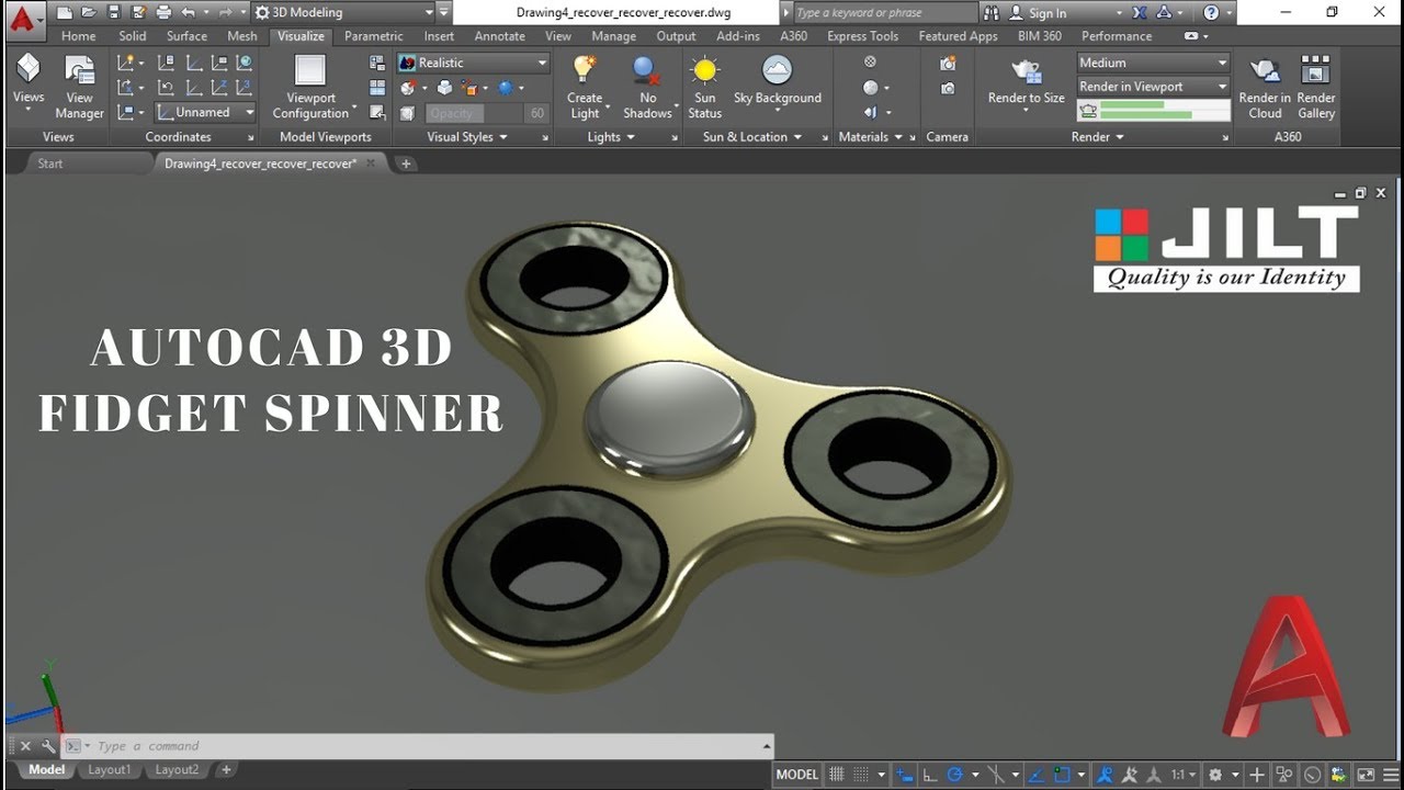 AutoCAD 3D Modeling | Design 5 | Fidget Spinner