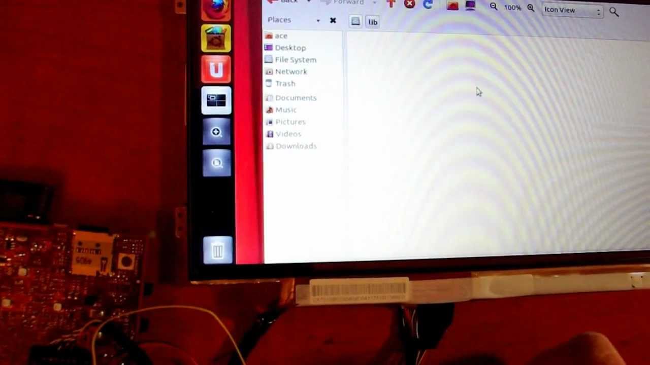 BeagleBoard-XM with LVDS touchscreen LCD running Ubuntu 11.04