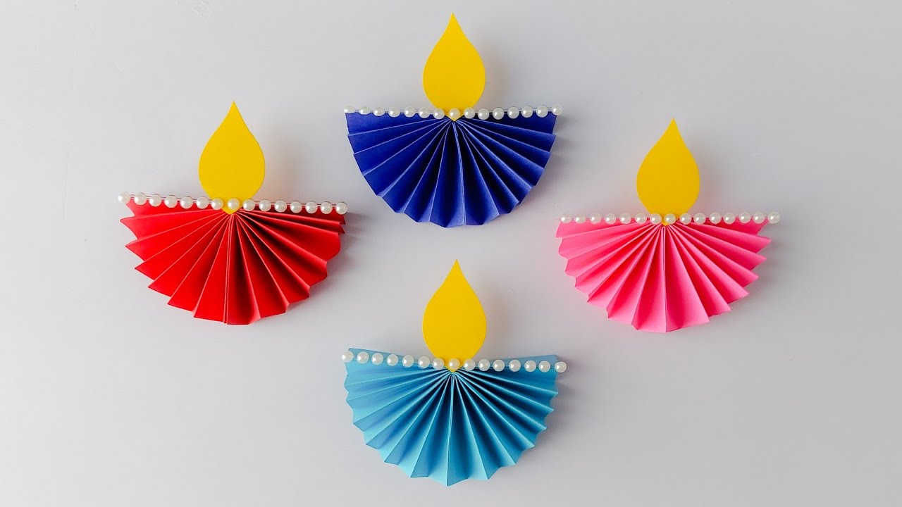 Paper Diya | Diya Decoration | Diya Making With Paper | Diwali Decoration | Diya Decoration at Home