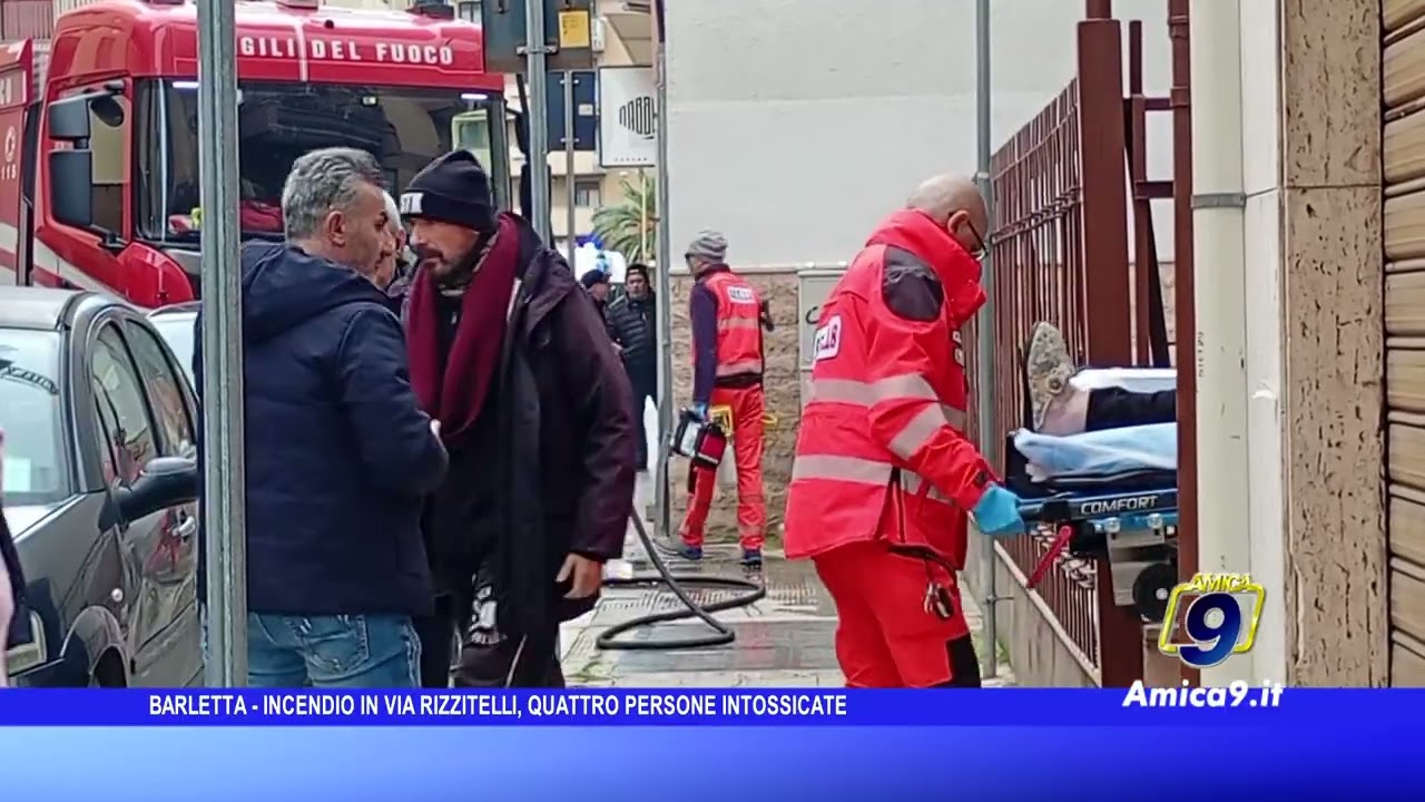 Barletta - incendio in via Rizzitelli, quattro persone intossicate