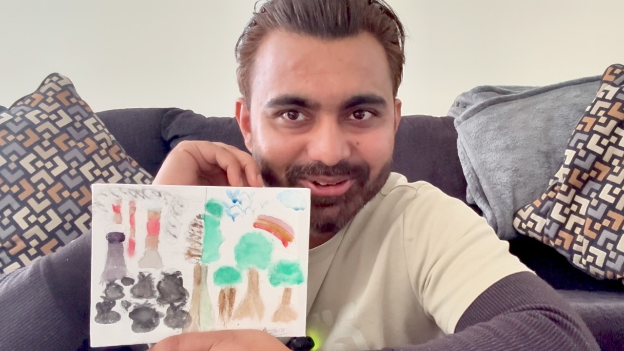 My First Painting Vlog | When Pollution Took Over Nature 🌱🎨 | Beginner Artist