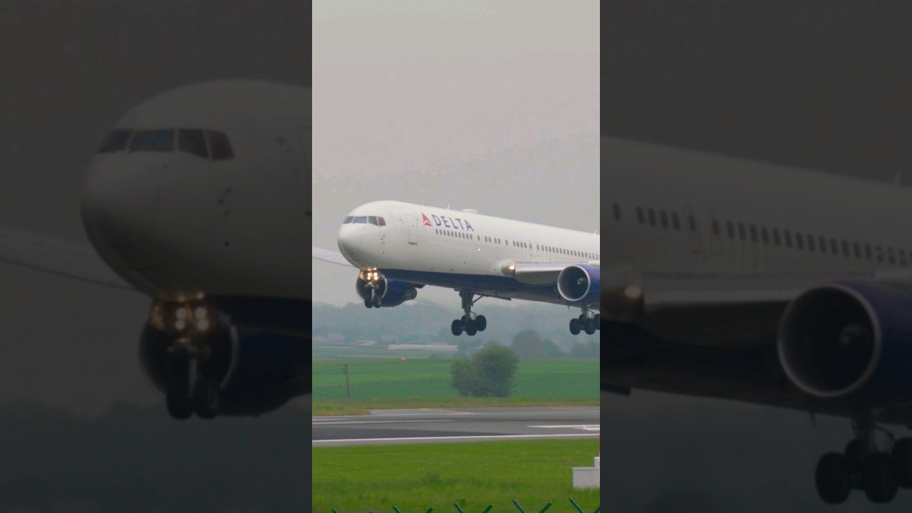Delta B767-300er landing in Brussels airport. #brusselsairport #planespotting #ebbr #b767