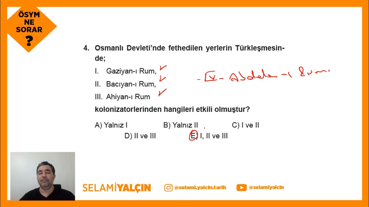 OSMANLI KURULUŞ DÖNEMİ SORU ÇÖZÜMÜ