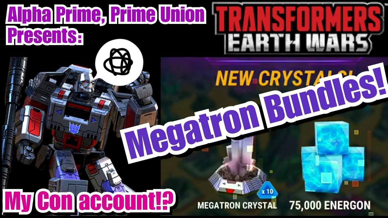 My Decepticon Account + Opening Megatron Crystal bundles. Transformers: Earth Wars