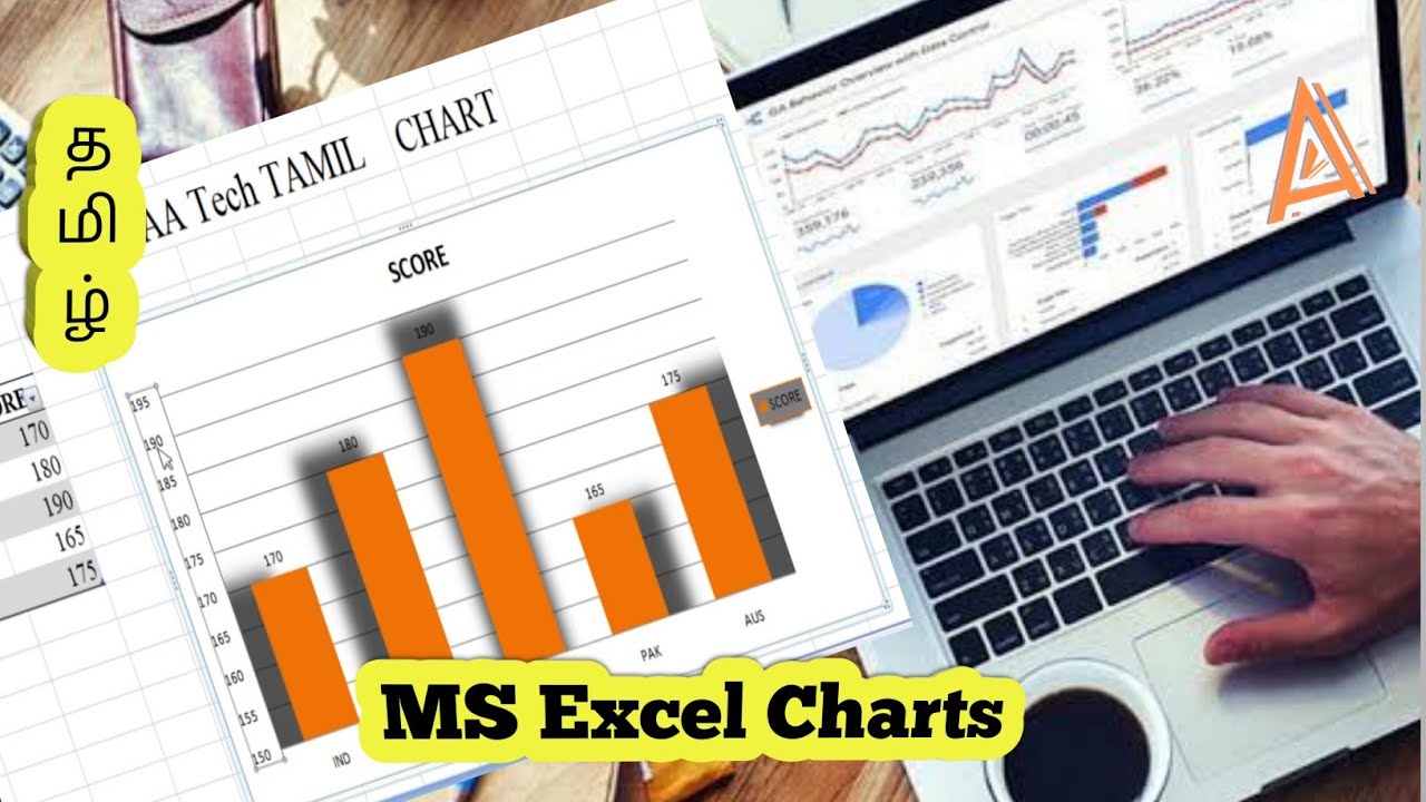 MS Excel Charts - Learn Basics தமிழ் | Column Pie Bar and Line Charts | AA Tech Tamil