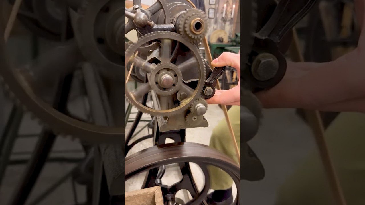 Primitive metal lathe from 1890's #antique #primitive #primitivetechnology