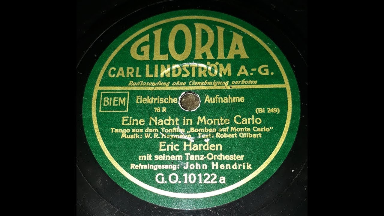Eine Nacht in Monte Carlo - John Hendrik & Eric Harden mit seinem Tanzorchester