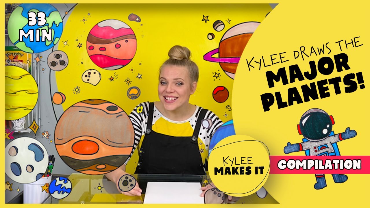How to Draw ALL the Major Planets and Their Moons! | Kylee Draws the Solar System Compilation Video!