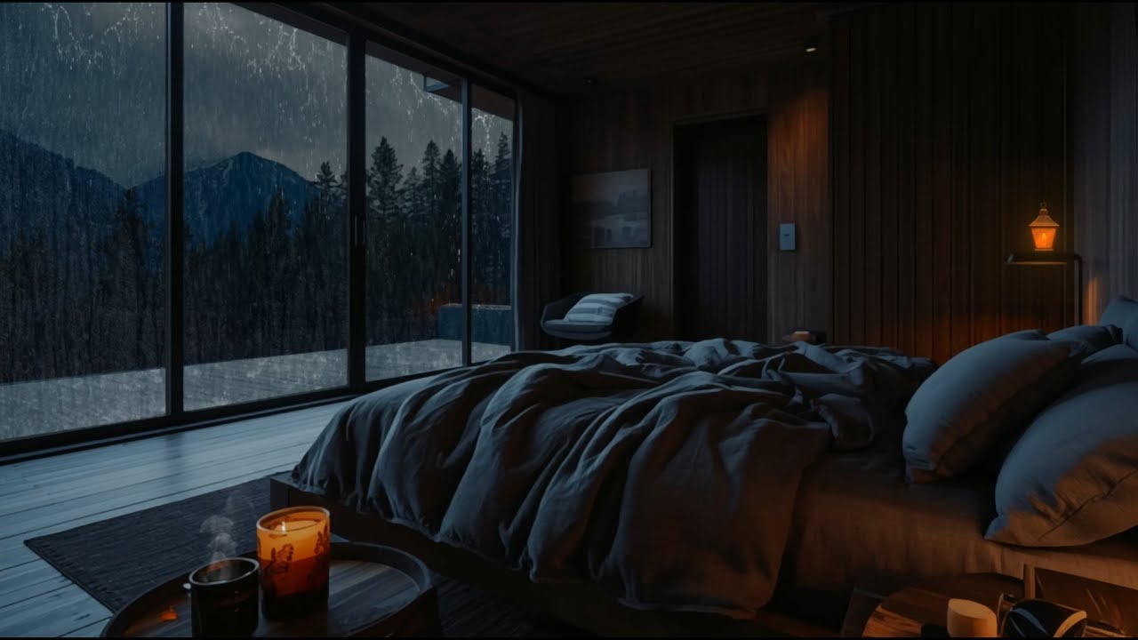 LIVE 🔴 Cozy Rain & Soft Piano in a Wooden Cabin 🌧️ Deep Sleep, Relax & Study | CalmNature ASMR