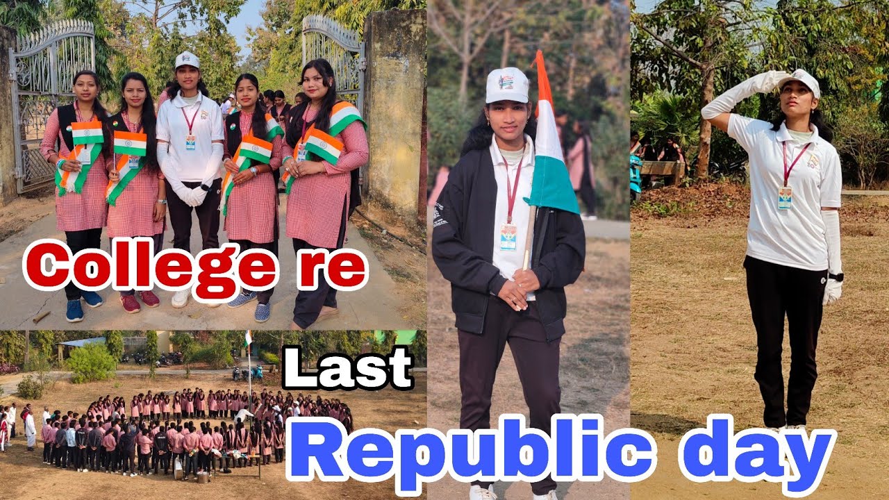 Happy Republic day 🇮🇳my youtube family ❤️ college re last republic day celebration🥹#sambalpurivloge 