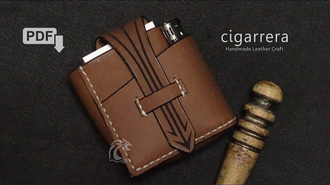 CIGARRERA de cuero, fácil de fabricar. link para obtener plantilla/patrón abajo en la descripción.