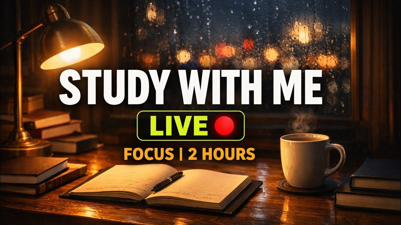 STUDY WITH ME LIVE | FOCUSED STUDY 😄