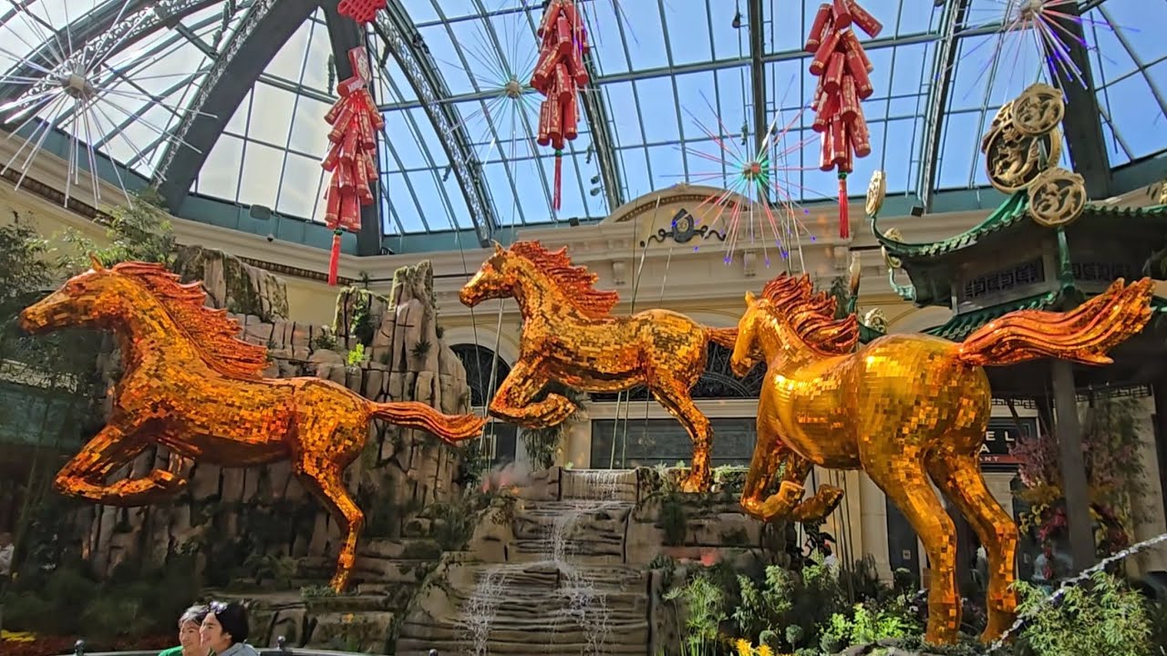 Lunar New Year. Year of the Horse at Bellagio Conservatory & Botanical Garden in Las Vegas 2026.