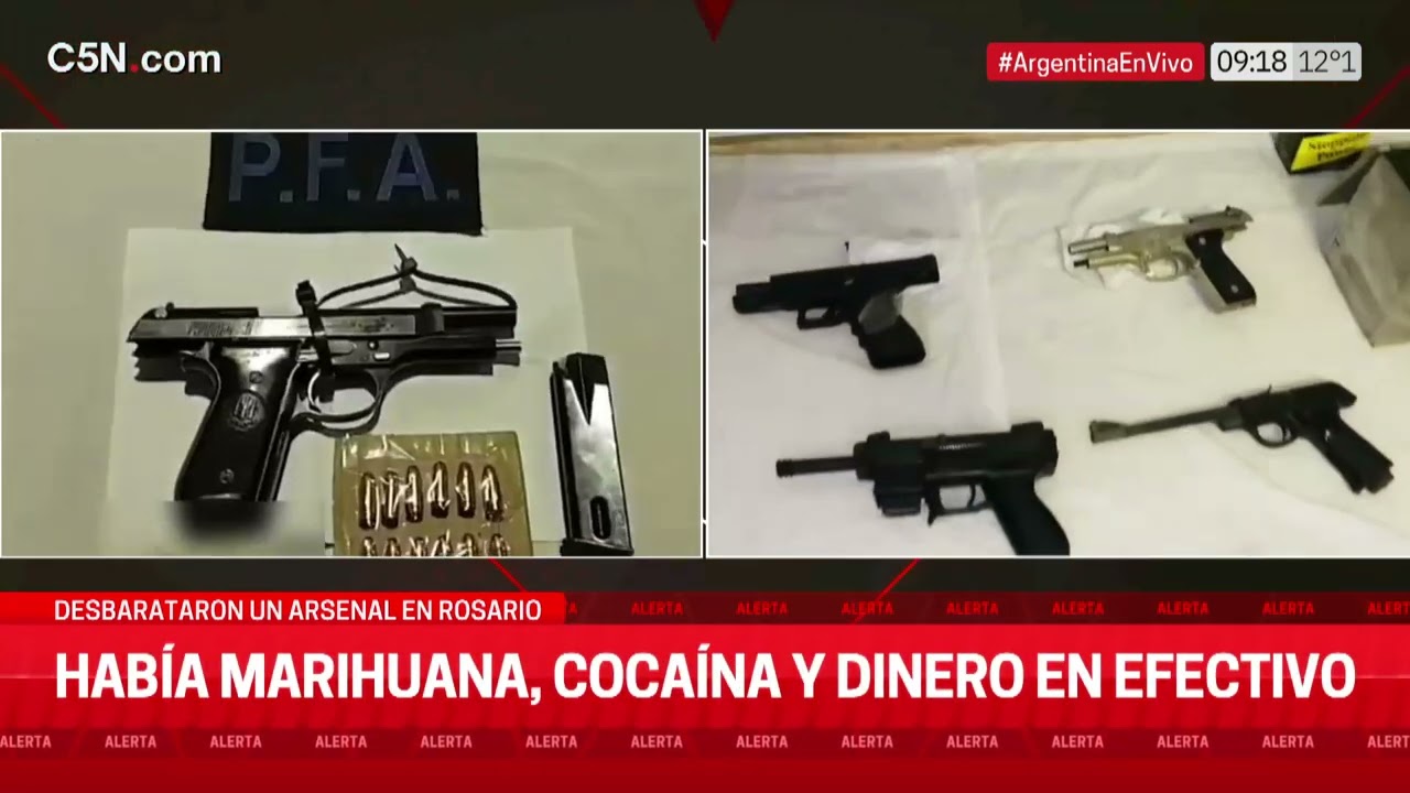 ROSARIO: INCAUTARON un ARSENAL en OCHO ALLANAMIENTOS