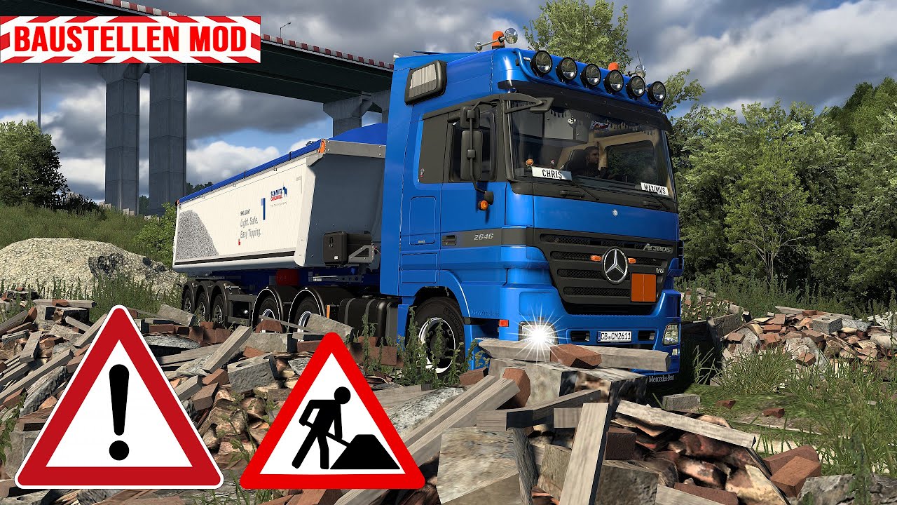 ETS2 Brückenbaustelle macht Probleme - Baustellen Mod v2.0 [3076] EURO TRUCK SIMULATOR 2
