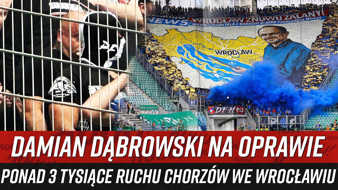 Damian Dąbrowski na oprawie - ponad 3 tysiące Ruchu Chorzów we Wrocławiu (03.08.2025)