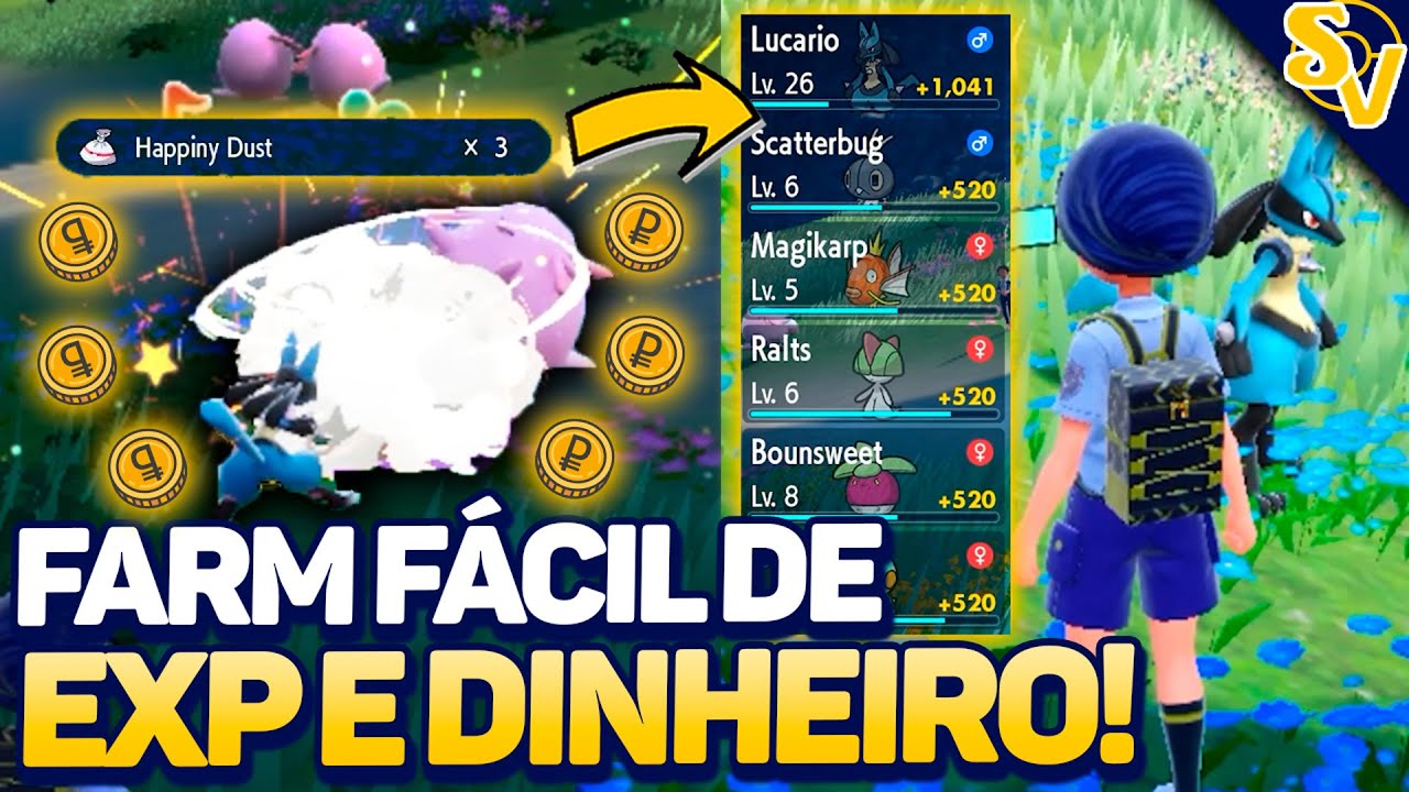 O MELHOR FARM DE EXP E DINHEIRO NO COMEÇO de Pokémon Scarlet & Violet