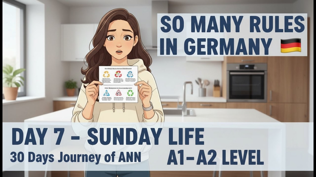 Daily Life German Conversations for Beginners (A1–A2) | Learning about Germany Rules on Sunday 🇩🇪
