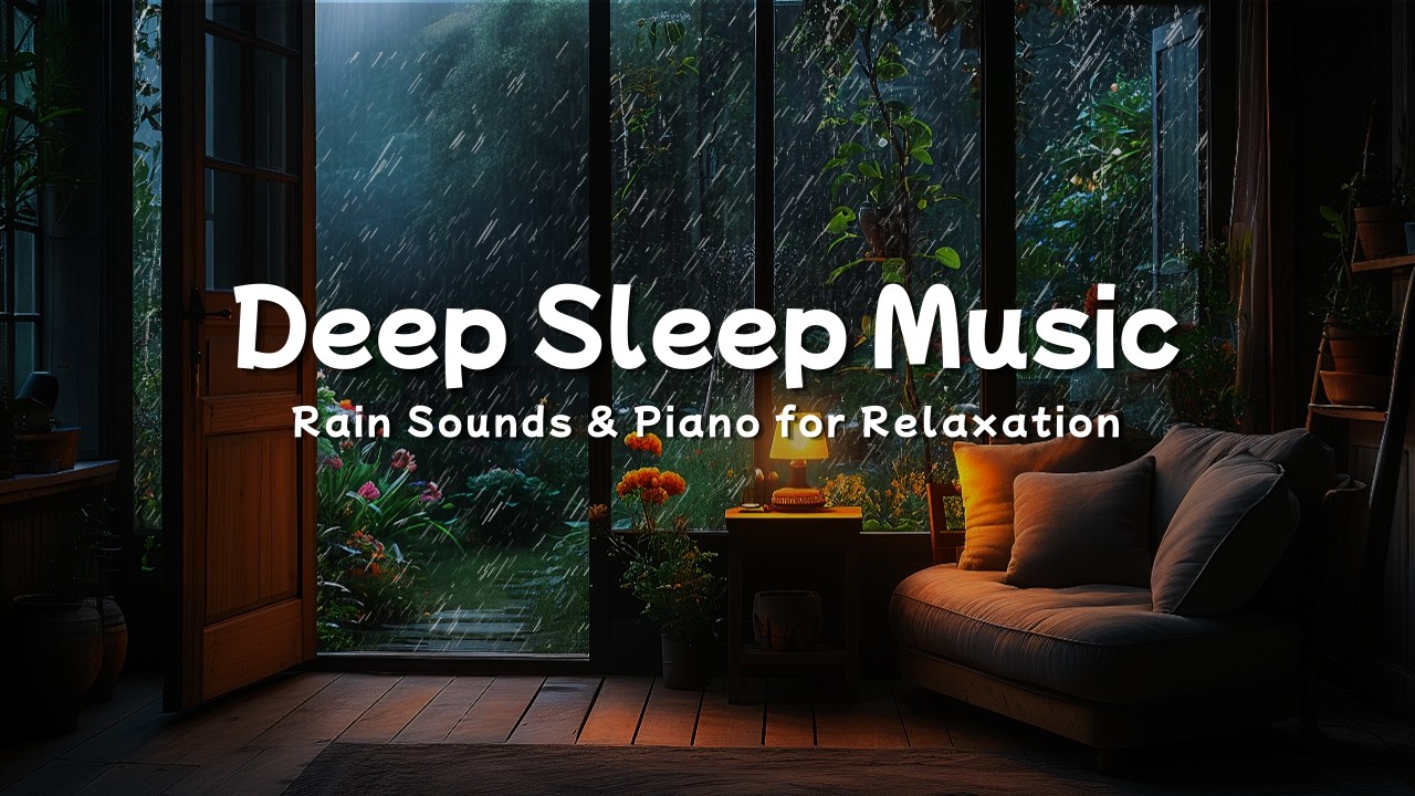 Fall Asleep Fast with Rain Sounds 🌙 Calm Piano Music for Deep Sleep and Relaxation