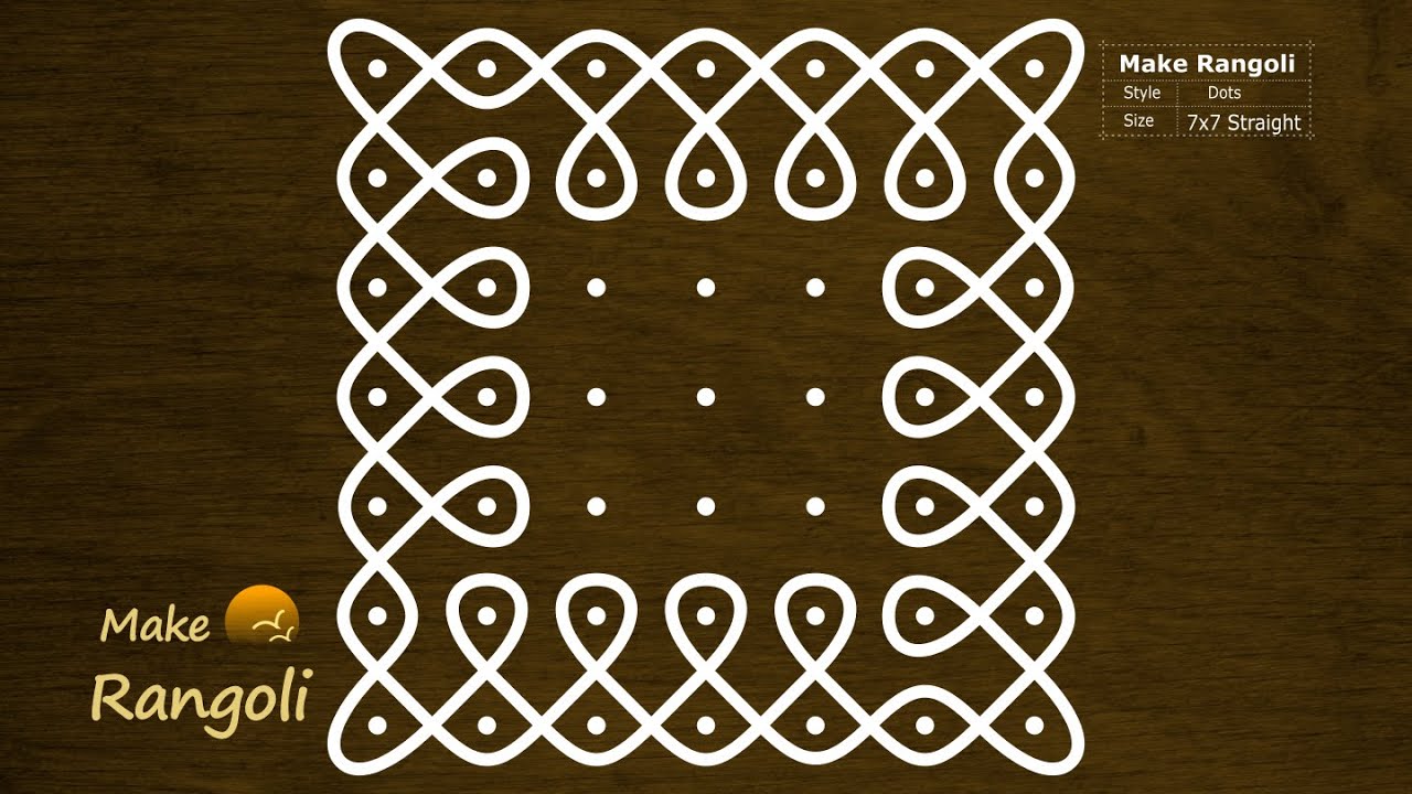 Melika Muggu | Sikku kolam with dots | Kambi Kolam | Daily Kolam | Rangoli Design | Make Rangoli