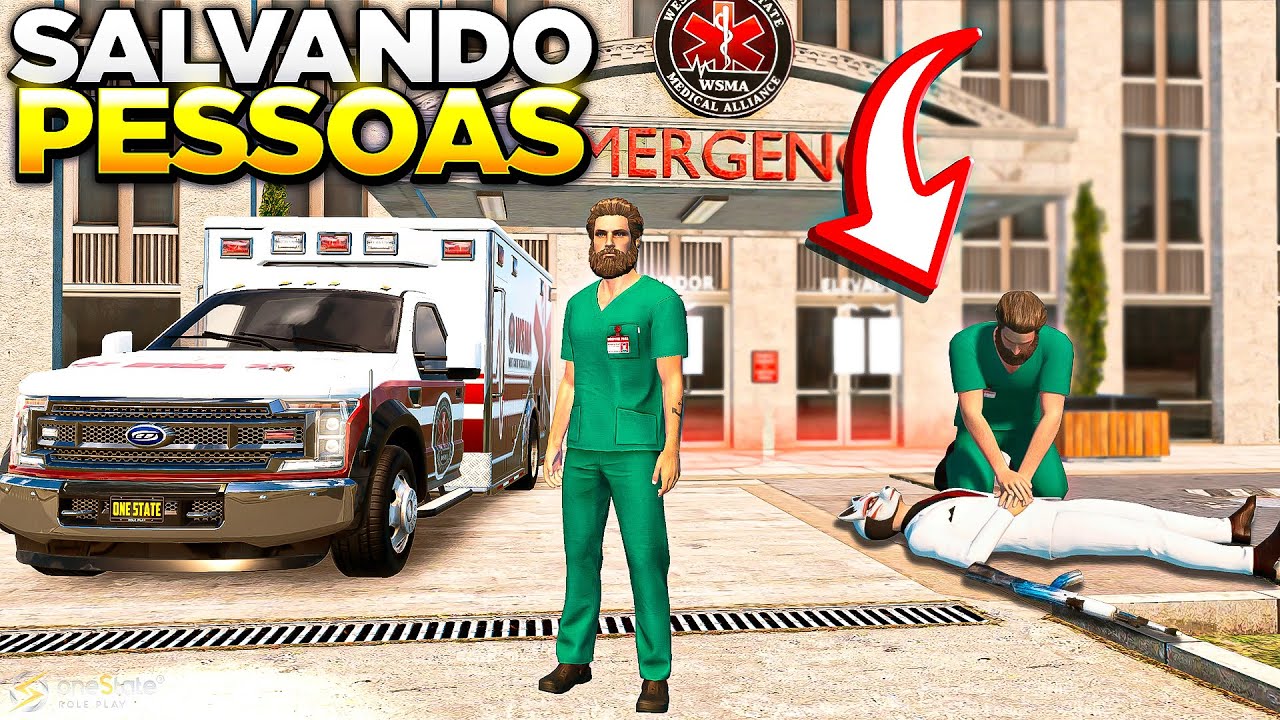 SALVANDO JOGADORES DE M&Eacute;DICO NA CIDADE DO ONE STATE RP