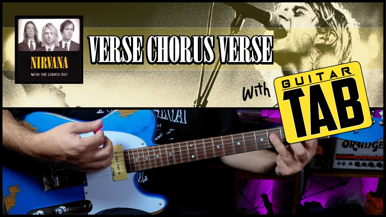 Verse Chorus Verse - Nirvana | Guitar Cover + TAB On Screen