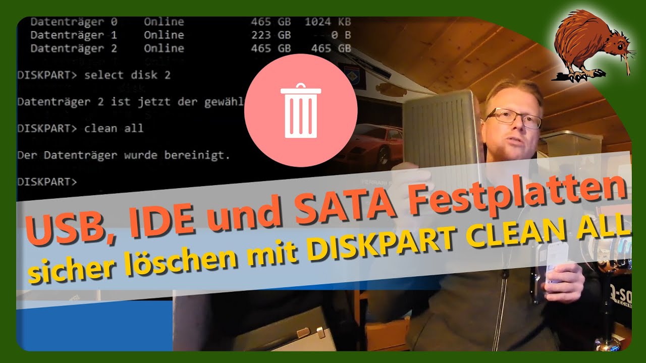 USB, IDE und SATA Festplatten sicher löschen mit Windows DISKPART