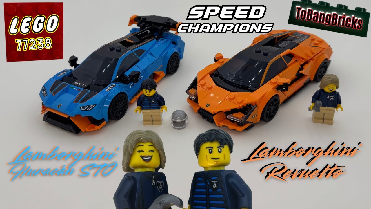 LEGO Speed Champions, 77238, Lamborghini Revuelto & Huracán STO. Opening, Build, and Review.