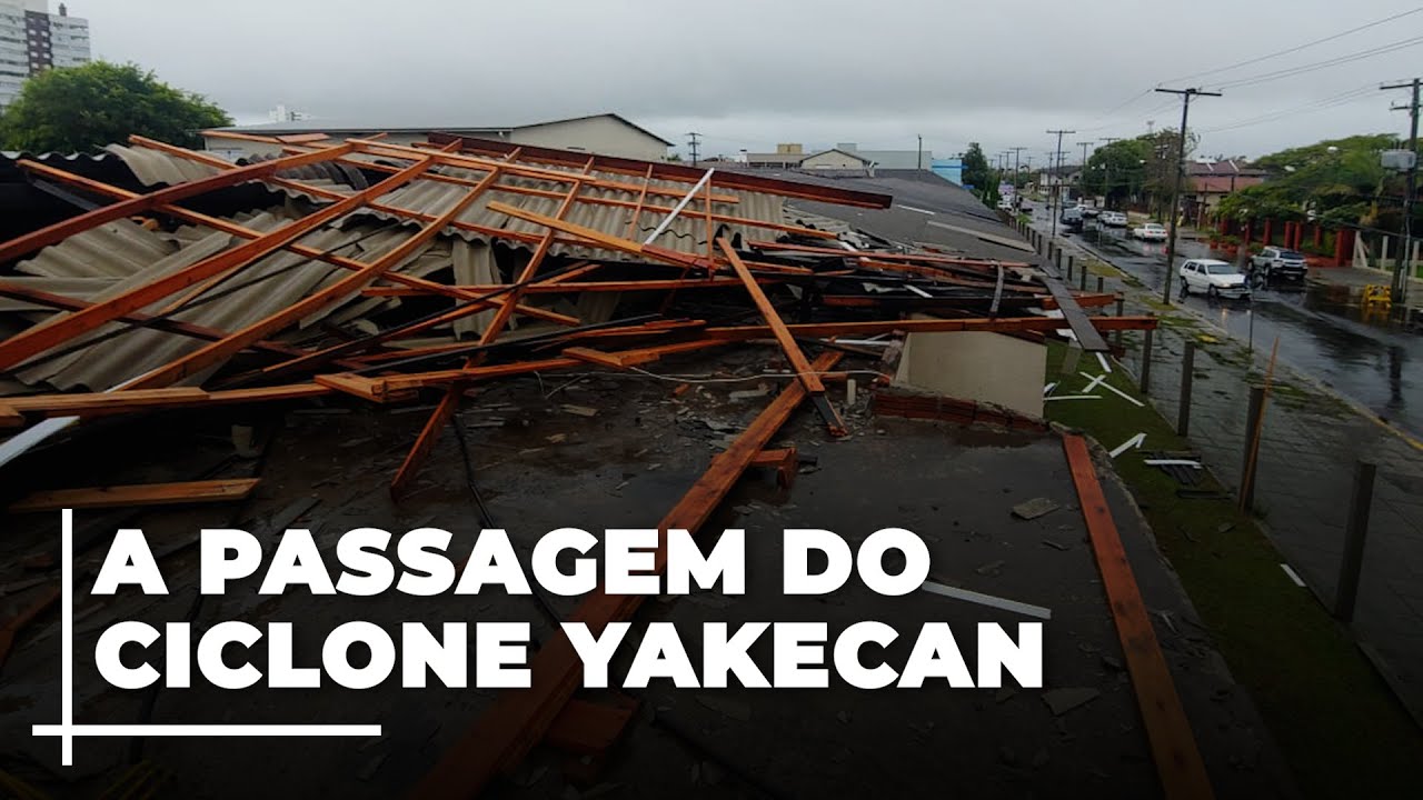 Passagem do ciclone Yakecan causa destruição pelo Rio Grande do Sul