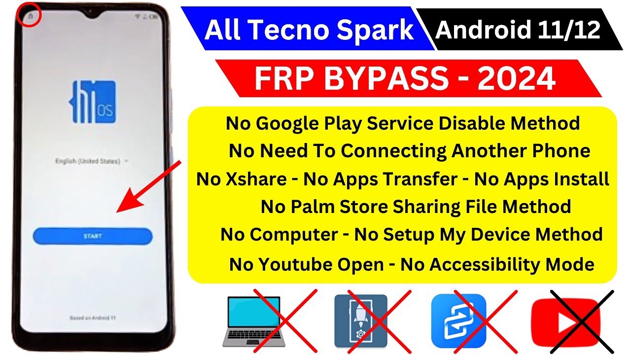 2024 All Tecno Phone Android 11 | 12 Frp Bypass - Unlock Google Account Lock Without Pc New Solution