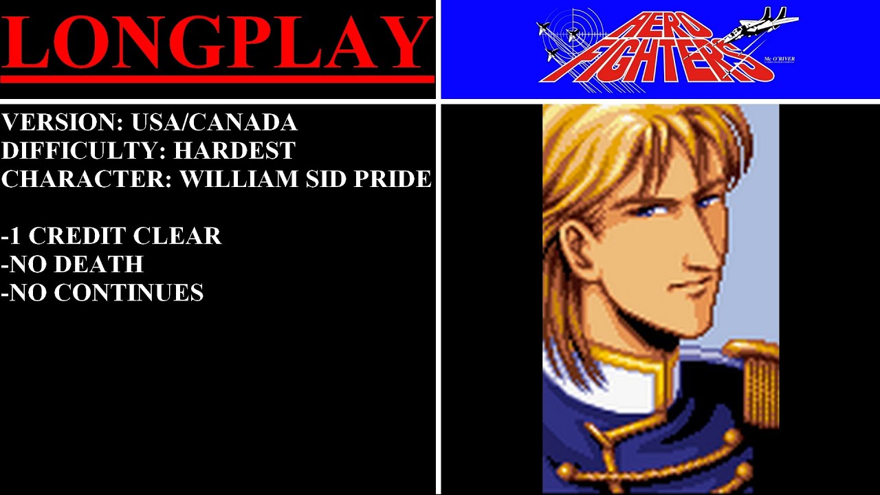 Aero Fighters [USA/Canada] (Arcade) - (Longplay - William Sid Pride | Hardest Difficulty)