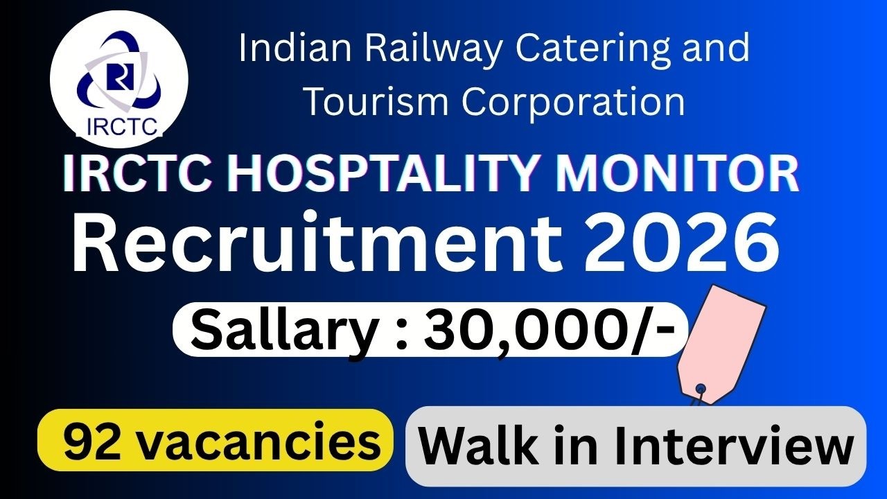 IRCTC Hospitality Monitor Recruitment 2026